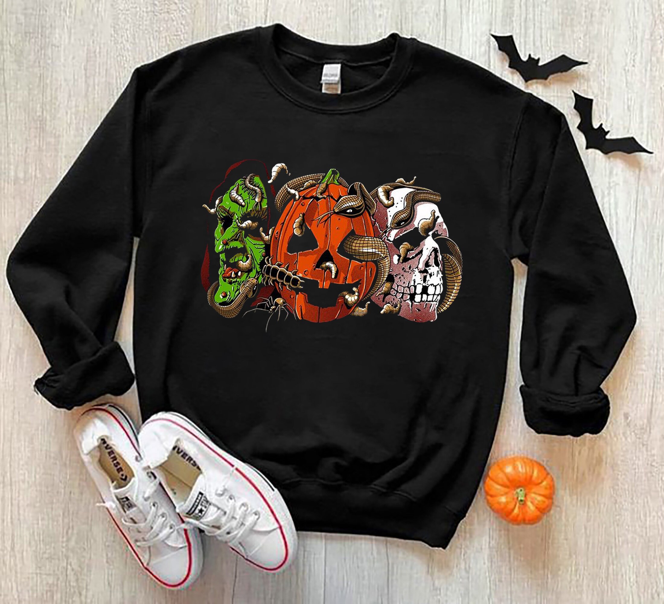 Iii Silver Shamrock Masks Horror Movie Characters Killers Pumpkin Halloween Unisex Sweatshirt
