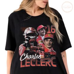 Illustration Charles Leclerc Scuderia Ferrari 90s Grand Prix F1 Formula One Unisex T-Shirt