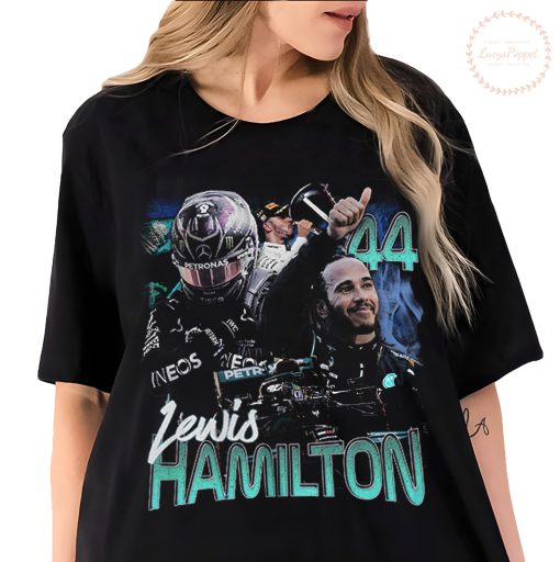 Illustration Lewis Hamilton Mercedes Petronas 90s Grand Prix F1 Formula One Unisex T-Shirt