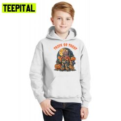 In The Midnight Trick Or Treat Halloween Illustration Hoodie