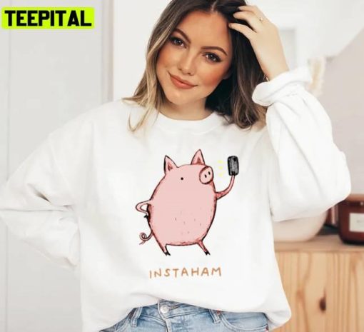 Instaham Funny Pig Design Unisex Sweatshirt