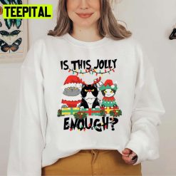 Is This Jolly Enough Cats Merry Christmas Tree Lights Unisex Sweatshirt