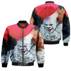 It Balloon Pennywise Halloween 3d Jersey Bomber Jacket