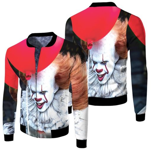 It Balloon Pennywise Halloween 3d Jersey Fleece Bomber Jacket