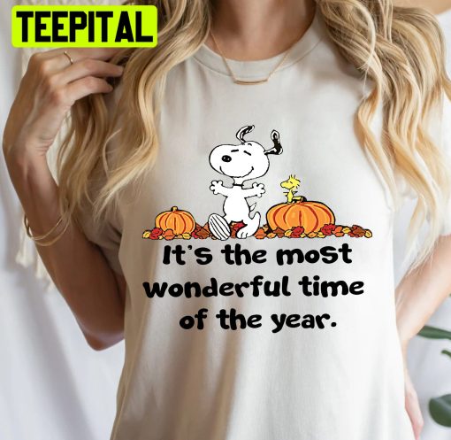 It’s The Most Wonderful Time Of The Year Snoopy Dog Autumn Pumpkins Trending Unisex Shirt