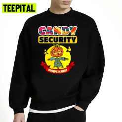 Jack O Lantern Candy Security Halloween Illustration Unisex Sweatshirt