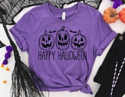 Jack O’ Lantern Purple Pumpkin Halloween Unisex T-Shirt