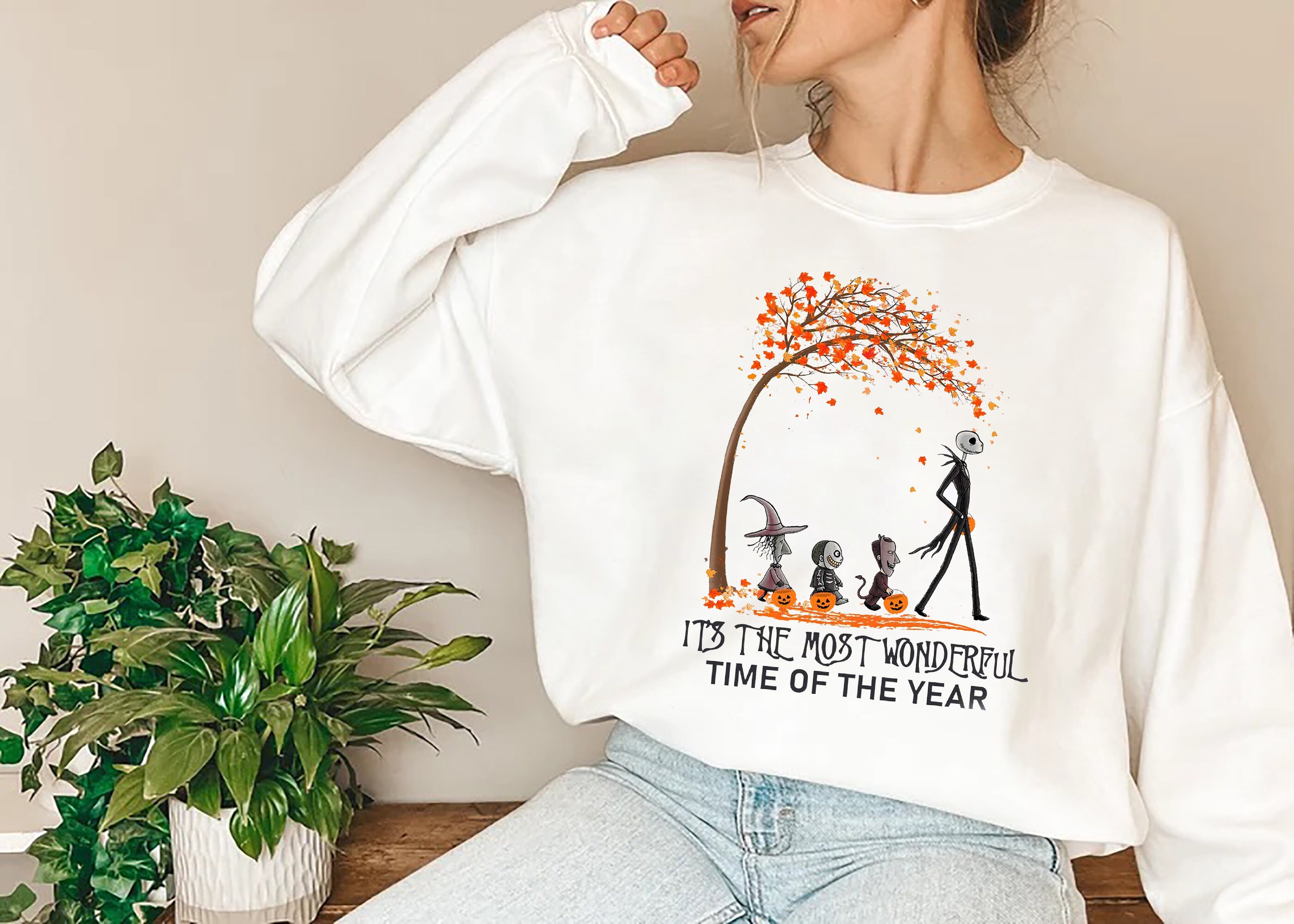 Jack Skellington It’s The Most Wonderful Time Of Year Nightmare Before Christmas Fall Pumpkin Halloween Unisex Sweatshirt