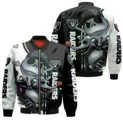 Jack Skellington Las Vegas Raiders 3d Jersey Bomber Jacket