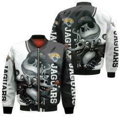 Jacksonville Jaguars Jack Skellington And Zero Bomber Jacket