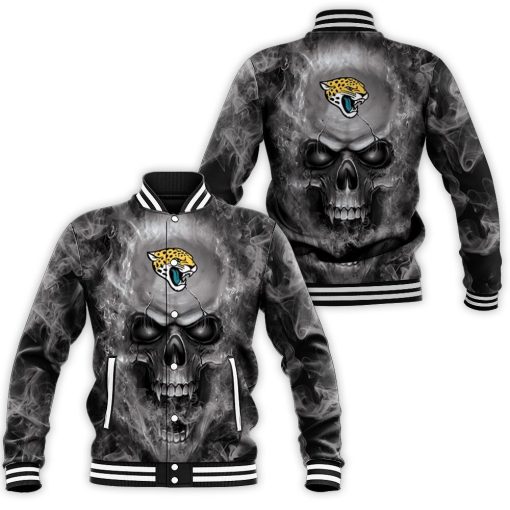 Jacksonville Jaguars Nfl Fans Skull Baseball Jacket