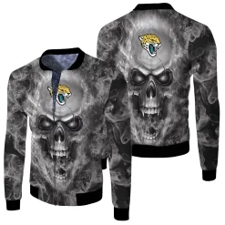 Jacksonville Jaguars Nfl Fans Skull Fleece Bomber Jacket