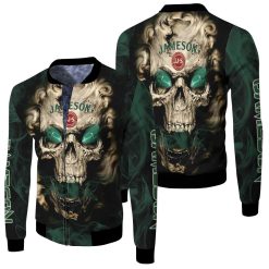 Jameson Irish Whiskey Skull 3d Jersey Fleece Bomber Jacket