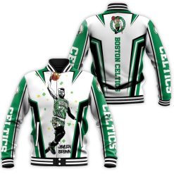 Jaylen Brown 7 Boston Celtics Art Baseball Jacket