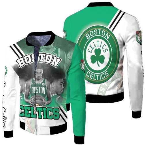 Jayson Tatum 0 Boston Celtics Signature Fleece Bomber Jacket