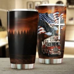 Jesus American Eagle Firefighter Stainless Steel Cup