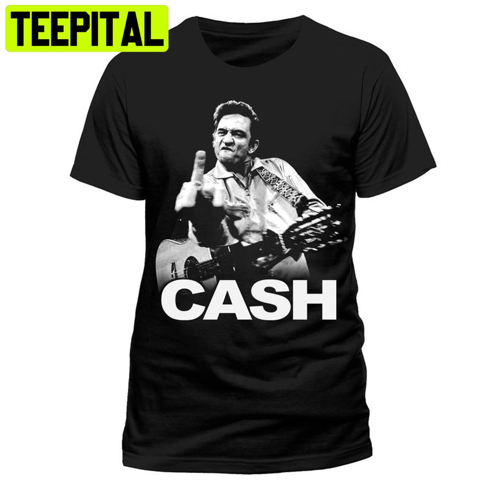Johnny Cash Finger Guitar Pose Trending Unisex Shirt