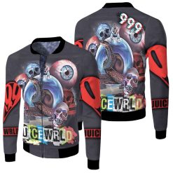 Juice Wrld 999 Creepy Snake Eye Rap Style Pop Fleece Bomber Jacket