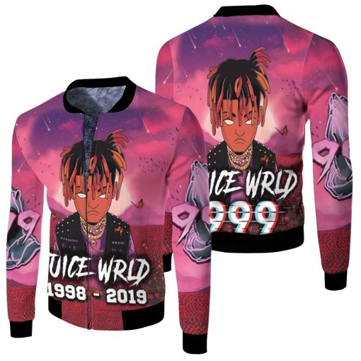 Juice Wrld 999 Legend Never Die Album Chibi Color Fleece Bomber Jacket