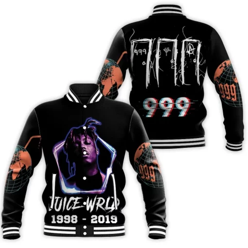 Juice Wrld 999 Neon Color Rap Hip Hop Baseball Jacket