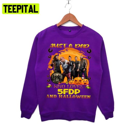 Just A Dad Who Loves 5fdp Band And Halloween Illustration Hoodie