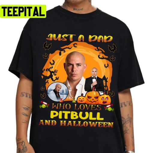 Just A Dad Who Loves Pitbull And Halloween Unisex Sweatshirt