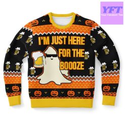 Just Here For The Booze Meme 2022 Design 3d Ugly Christmas Sweater