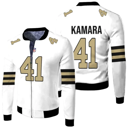 Kamara 41 New Orleans Saints Nfl 3d Jersey Fleece Bomber Jacket