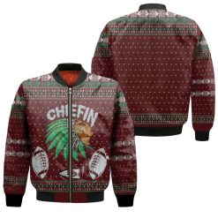 Kansas City Chiefs Chiefin Ugly Christmas 3d Jersey Bomber Jacket