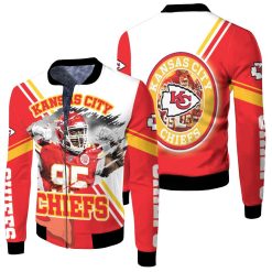 Kansas City Chiefs Chris Jones 95 For Fans Fleece Bomber Jacket