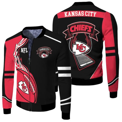 Kansas City Chiefs Nfl Fan Fleece 3d Jersey Fleece Bomber Jacket