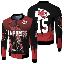 Kansas City Chiefs Patrick Mahomes 3d Jersey Fleece Bomber Jacket