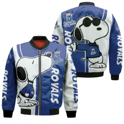 Kansas City Royals Snoopy Lover 3d Printed Bomber Jacket