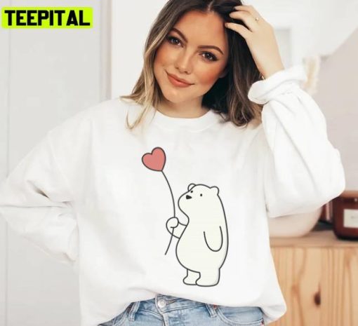 Kawaii Cute With Heart Polar Bear Trending Unisex Sweatshirt