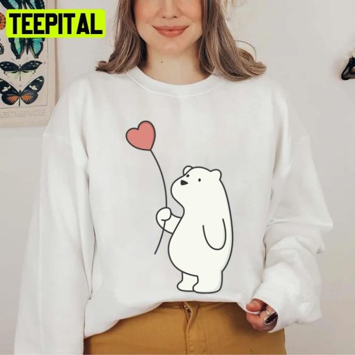 Kawaii Cute With Heart Polar Bear Trending Unisex Sweatshirt