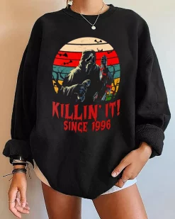 Killin’ It Since 1996 Scream Movie Ghost Face Movies Pumpkin Halloween Unisex Sweatshirt