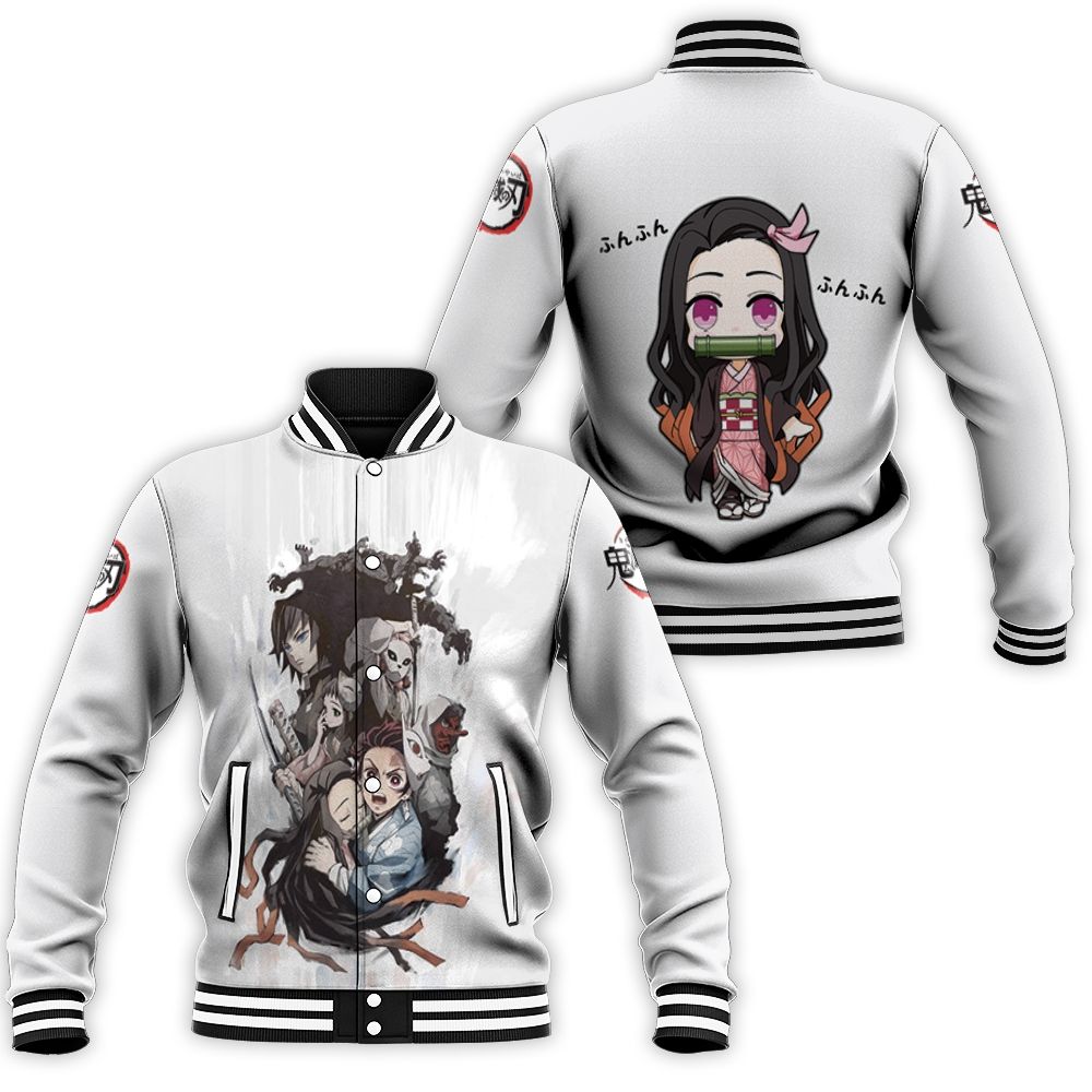 Kimetsu No Yaiba Anime Nezuko Baseball Jacket - AOP Frenzy Store