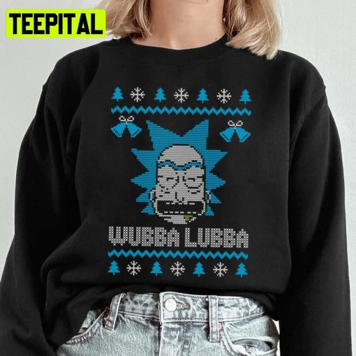 Knit Pattern Rick And Morty Christmas Ugly Unisex Sweatshirt