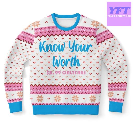 Know Your Worth Meme 2022 Design 3d Ugly Christmas Sweater