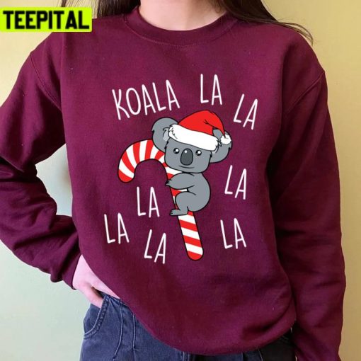 Koala La La La Candy Cane Aussie Cute Australian Christmas Design Unisex Sweatshirt