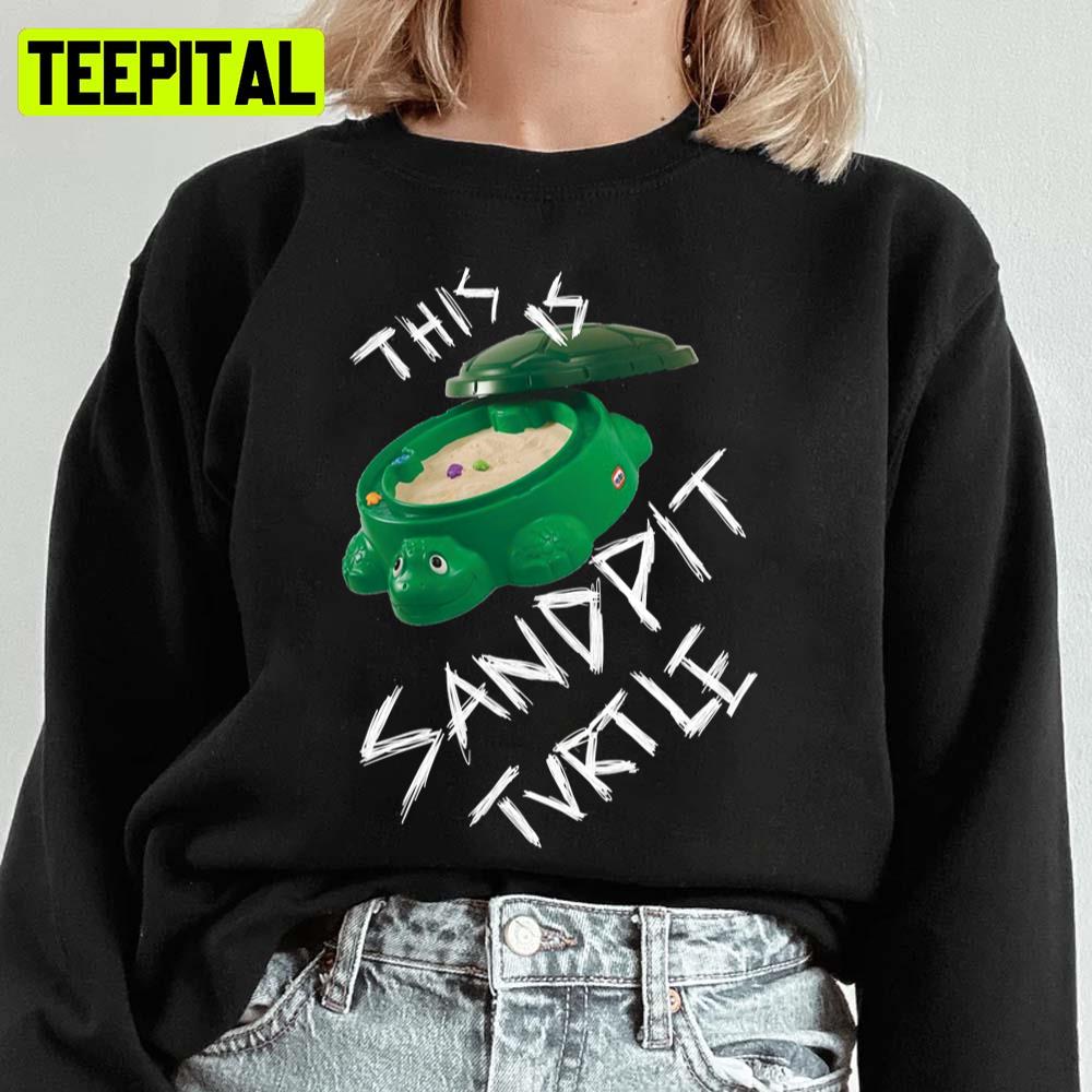 Kopie Von This Is Sandpit Turtle Bmth Meme White On Black Unisex Sweatshirt