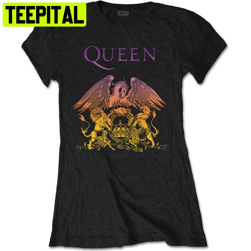 Ladies Queen Crest Freddie Mercury Brian May Trending Unisex Shirt