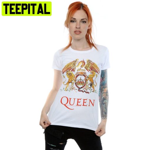 Ladies Queen White Logo Freddie Mercury Rock Trending Unisex Shirt