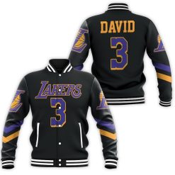 Lakers Anthony Davis 2020-21 Earned Edition Black Baseball Jacket