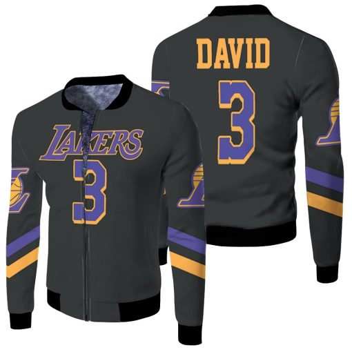 Lakers Anthony Davis 2020-21 Earned Edition Black Fleece Bomber Jacket