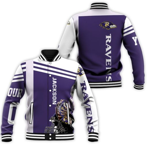 Lamar Jackson Baltimore Ravens 3d Hoodie Baseball Jacket