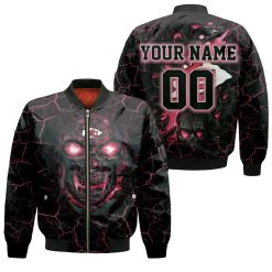 Lava Skull Kansas City Chiefs 3d Personalized Bomber Jacket