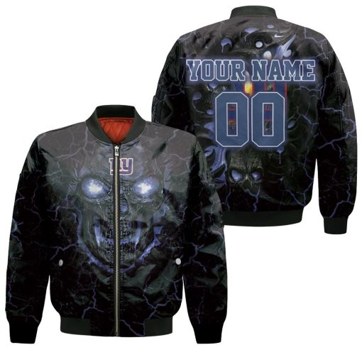 Lava Skull New York Giants 3d Personalized Bomber Jacket