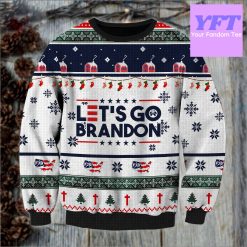 Let’s Go Brandon Fjb Patriotic Republican Proud American Funny 3d Ugly Christmas Sweater