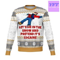 Lets Lie In The Snow And Pretend Dank 2022 Design 3d Ugly Christmas Sweater